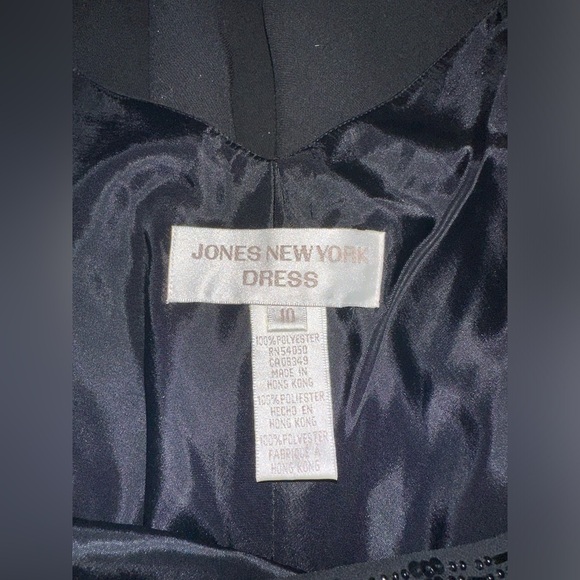 Jones New York Black Embellished Evening Cocktail Party Dress Size 10 - Picture 7 of 10